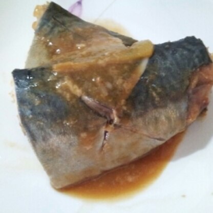 塩鯖でこんなに簡単に味噌煮ができるんですね。╭(UˇωˇU)╮ 美味しくいただきました。